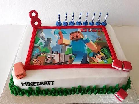 Minecraft Photo Cake