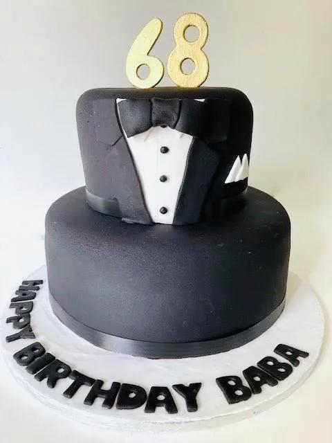 Black Tie, 2 Tier cake FONDANT