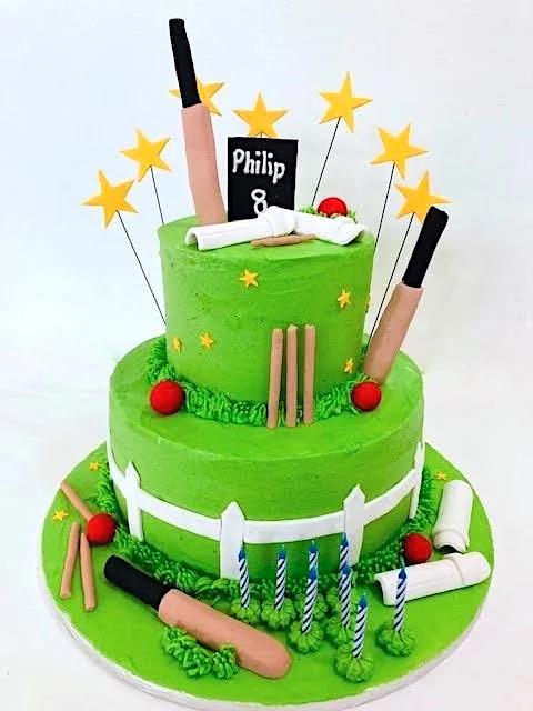 2 tier Cricket cake